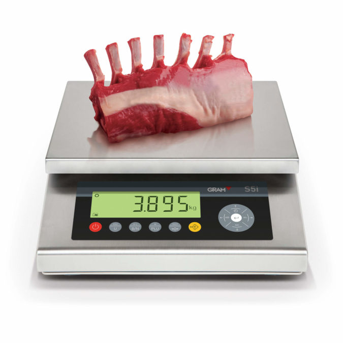 Industrial compact scale suitable for meat and fish